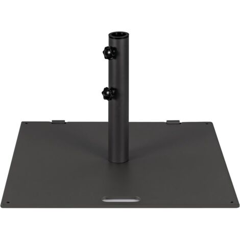 COSTWAY Base Ombrellone 22,5 kg Quadrata 60 CM Adattatori 4/5 CM,2 Manopole Impugnatura,Nero