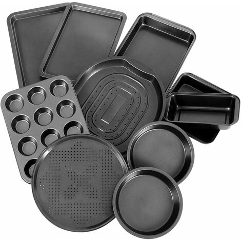 Nuovva Set Da 2 Teglie In Rame Antiaderenti Con Griglia Elevata - Per Cottura Croccante Di Patatine, Bacon E Pollo - Rivestimento In Ceramica, Lavabili In Lavastoviglie - 6
