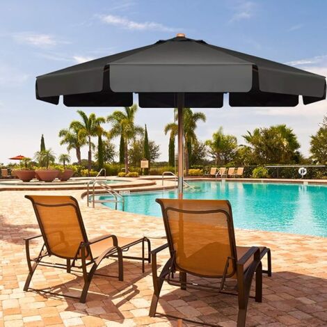 Aga Ombrellone da giardino 300 cm Grigio con illuminazione LED