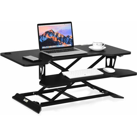 Supporto Per Monitor PC Portatile Tablet Con Cassetto In Bambù, Soluzione Ergonomica Che Allevia La Tensione Della Schiena E Delle Spalle, Solleva Monitor Altezza Giusta, Regolabile 9 Posizioni - 9