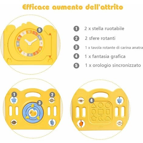 COSTWAY Box Recinto per Bambini da Giocare, Pieghevole con 14 Pannelli, con  Porta e Giochi Multipli (