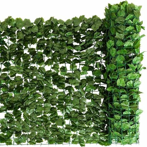 Siepe Artificiale con Foglie Edera Sintetica per Balcone Recinzioni  Ringhiere Giardino, 150 x 300 cm