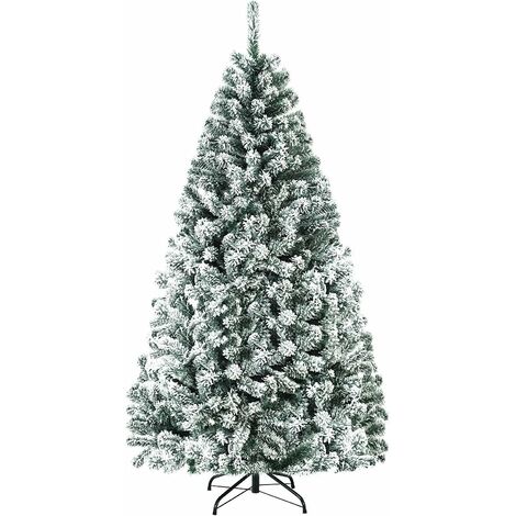COSTWAY Albero di Natale 150/180/210/240 cm, Albero di Natale Bianco con 350/650/950/1138 Rami in PVC e Supporto in Metallo, Albero di Natale Artificiale per Casa, Ufficio e Negozio (150 cm