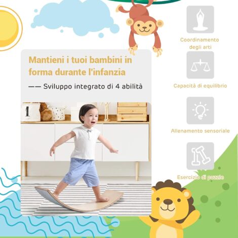 Balance Board Per Bambini Navaris - Tavoletta Di Equilibrio In Legno, Per Sviluppare Coordinazione E Gioco, Dai 3 Anni