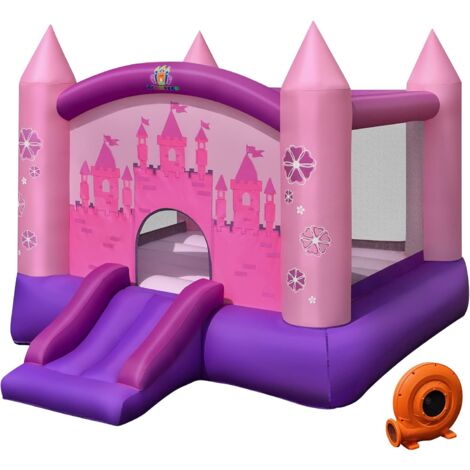 Casa Gonfiabile, Casa Gonfiabile 2 in 1 per Saltare con Scivolo e Compressore, Casa per Bambini con Borsa di Trasporto per Interno ed Esterno