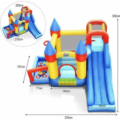 COSTWAY Castello Gonfiabile per Bambini, con Scivolo, Ingresso