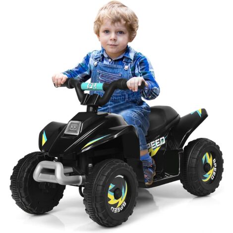 COSTWAY 6V Quad Elettrico per Bambini con Batteria, Mini Quad con Funzione Avanti/Indietro, Velocità Massima 4,6 km/h (Nero)