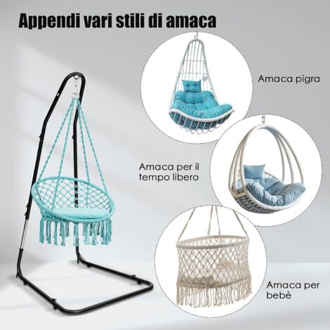 Supporto per sedia amaca struttura in acciaio solido con gancio per sedia amaca altalena veranda regolabile alta 210cm  1503