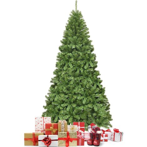 Costway – Albero di Natale artificiale 230 cm con 1346 rami folti – Base in metallo stabile – Verde per casa, ufficio e negozio (1/5)