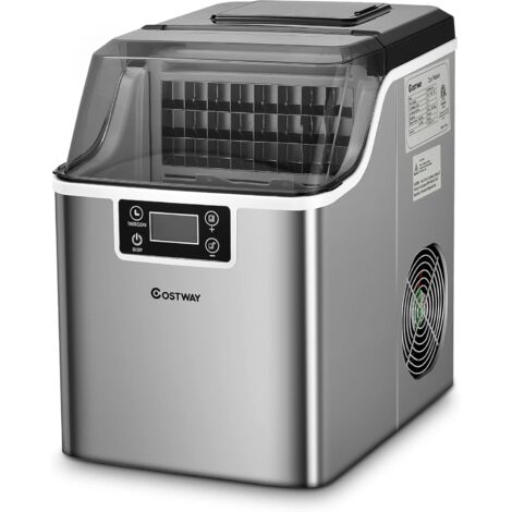 Macchina del Ghiaccio, Macchina del Ghiaccio Elettrica con Superficie Forata, con Cucchiaio Porzionatore, 24 Cubetti /15 Minuti, 3,2 L, Ideale per Casa e Ufficio