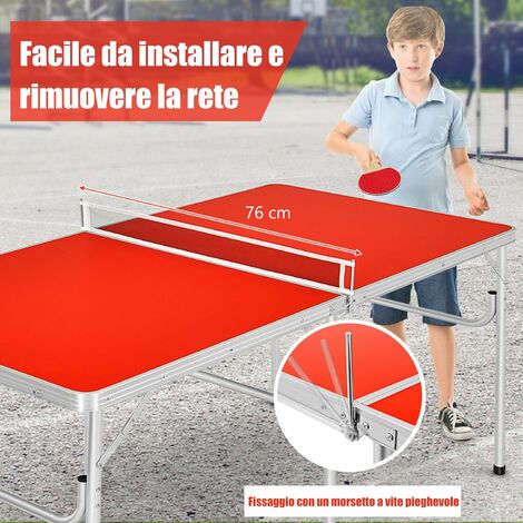 Set Tavolo da Ping Pong con Racchette Palline Rete, Pieghevole