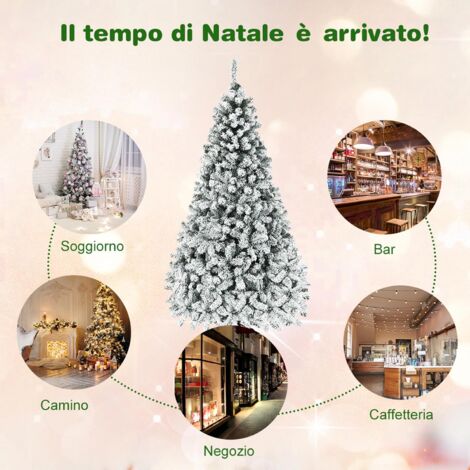 COSTWAY Albero di Natale 180/225 cm, Albero di Natale Rosa con 1036/1258 Rami Folti e Base di Metallo con Cuscinetti Antiscivolo, Ideale per Casa, Ufficio e Negozio (225 cm