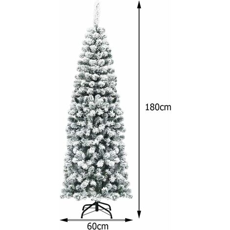 Albero Di Natale Artificiale Slim 180 Cm - 400 Rami Verdi Realistici Con Base Metallica - Foto 12