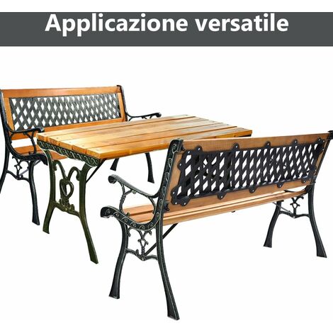 Panchina Da Esterno In Legno Di Acacia – Senza Schienale, Portata 320 Kg, Ideale Per Giardino, Cortile E Balcone