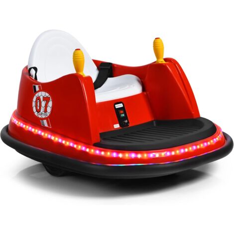 COSTWAY Veicolo Elettrico Macchina Elettrica Design Autoscontro per Bambini, Girevole a 360°, con Luci e Musica, con Telecomando, per Bambini 2-5 Anni, Rosso