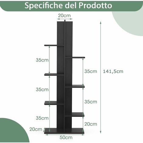 Set di 2 scaffali da cucina a 4 livelli con fori per piccoli spazi,  Scaffali bagno con design rimovibile Bianco - Costway