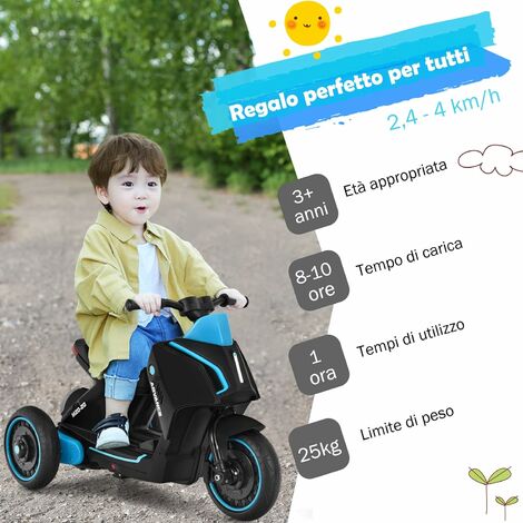 COSTWAY Moto Elettrica per Bambini 12V, con Luci e Suoni, Caricatore USB,  Consigliata per Bambini +