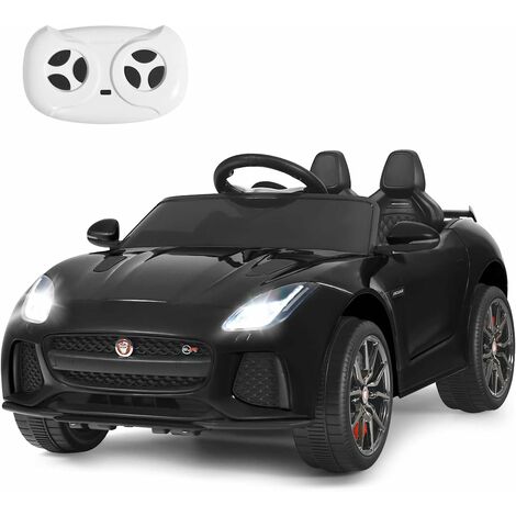 COSTWAY Auto Elettrico 12 V per bambini, Macchina Elettrica a 2 Posti con Telecomando, Avanti e Indietro, 3-5 km/h (Nero)