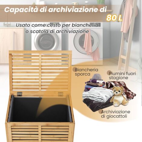 Confezione da 2 cesti portabiancheria popup, pieghevoli in rete, con