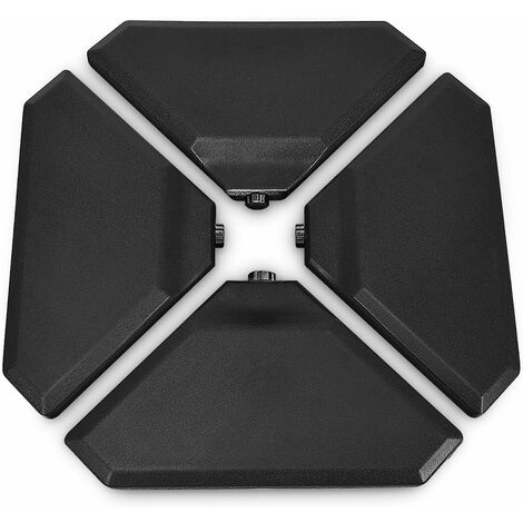 Base Per Ombrellone Yaheetech 4 Pezzi - Riempibile Con Sabbia O Acqua, 52L HDPE Per Giardino, Esterno, Veranda - Nero - Foto 10