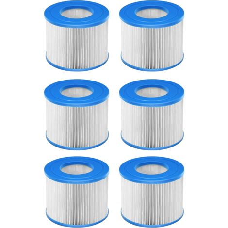 QE-YC-CZ-AC-6 Cartucce Filtranti Per Vasca Idromassaggio, Tipo A/C E III, Confezione Da 6, Lunghezza 20,3 Cm