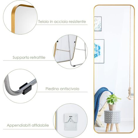 Specchio Rettangolare Da Parete Con Bordo Smussato , Specchio Senza Cornice Di Grandi Dimensioni 110x38cm