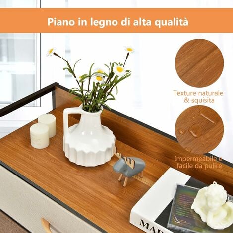 COSTWAY Cassettiera con 7 Cassetti, Organizer Moderno con Cassetti  Pieghevoli in Tessuto, Struttura in Acciaio, Ideale