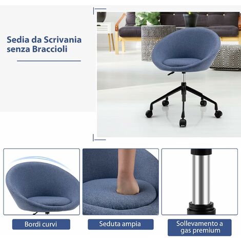 Sedia da scrivania girevole soggiorno ergonomico comoda poltrona da studio  sedia da ufficio camera da letto