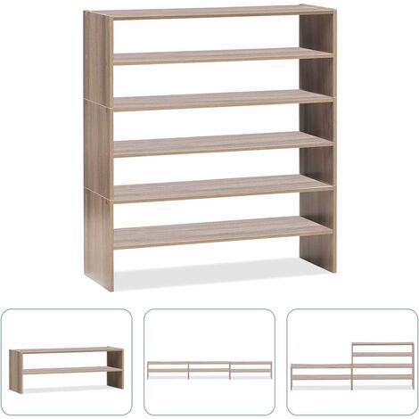Scarpiera In Bambù A 3 Livelli – Modello Impilabile Per Armadio E Ingresso – Legno Naturale