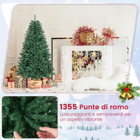 Albero Di Natale Artificiale 150 Cm - Verde, Con 350 Rami E Base Metallica, Per Casa E Ufficio - Foto 9