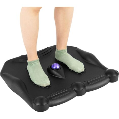 VWINDESK Standing Desk Anti-Fatigue Mat Balance Board, Non-slip Bottom Wooden Wobble Ergonomic Design, Foot Massage for Office Fitness Red in Black, 24.6'' Large