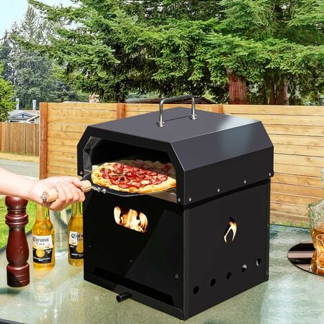 COSTWAY Forno per Pizza Portatile da Esterno, Rivestimento Impermeabile e  Pala per Pizza, Forno Riscaldato a Legna con Piastra per Pizza, Fornello da  Campeggio per Pizza, Nero : : Giardino e giardinaggio