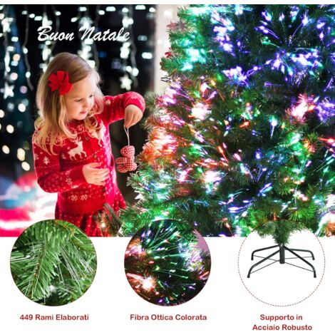 Albero Di Natale LED 210cm Con 2700 Luci Calde - Faggio Dorato Per Interni Ed Esterni IP44