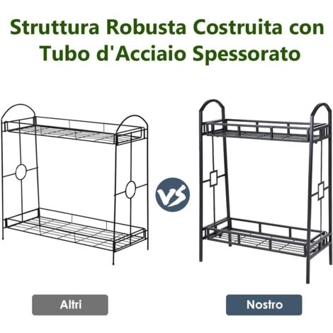 Scaffale Piante Metallico COSTWAY 5 Livelli A Cuore - Portavasi Interno/Esterno Con Ganci - Bianco (131x30.5x148 Cm) - Foto 1