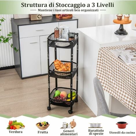 Organizzatore di stoccaggio da cucina accessori da cucina cestino