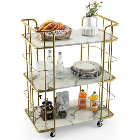 Uyoyous Carrello Portata Acciaio Inox 3 Livelli - 95x95x50cm Con Ruote Bloccaggio - Foto 6