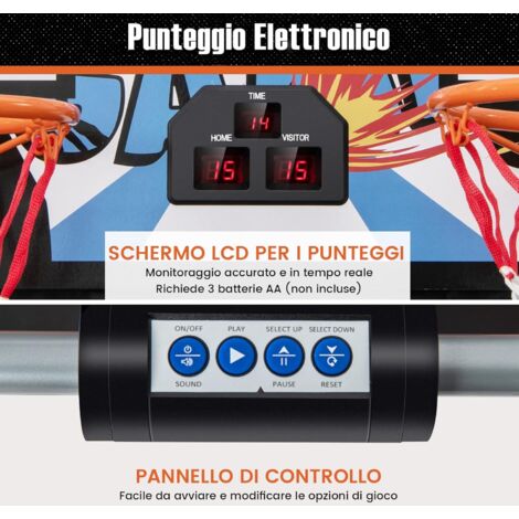 VEVOR Gioco Basket Arcade Pieghevole Con Tabellone Elettronico LCD – 2 Giocatori, 4 Palloni, 8 Modalità – Per Casa, Bambini E Adulti - 4