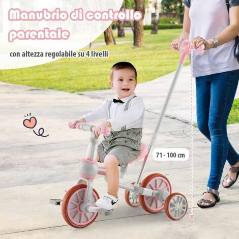 Maniglia Di Spinta Per Triciclo Bambini - Bracciolo Con Viti - Universale, Leggero, Rosa - Ideale Per Passeggiate - Foto 9