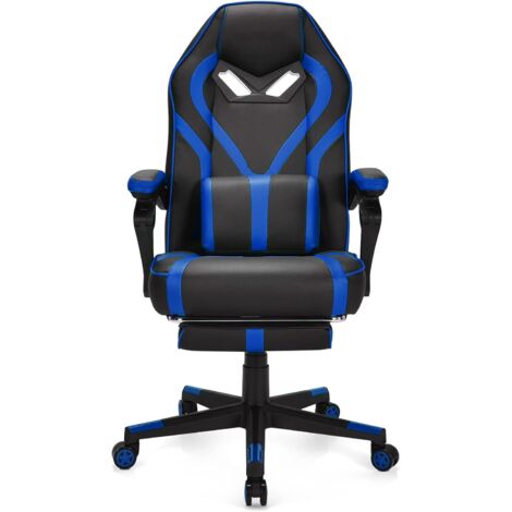 Sedia da Gaming | Sedia da Ufficio con Poggiapiedi Bianco e Rosa in Similpelle CFW60008 | Leroy