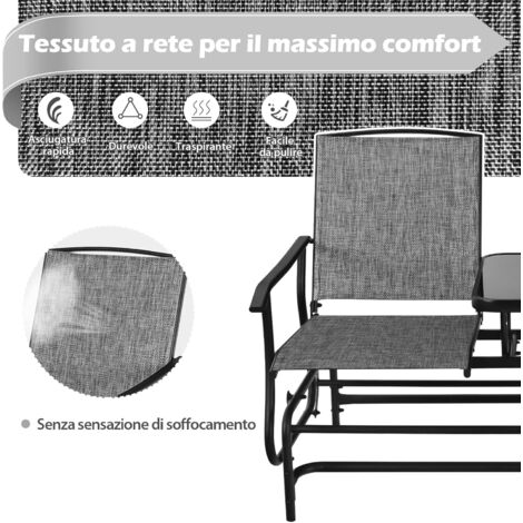 Panchina Moderna Con Doghe Con Braccioli Curvi E Schienale Minimalista Panca Metallica Da Patio Da 128 Cm Nero