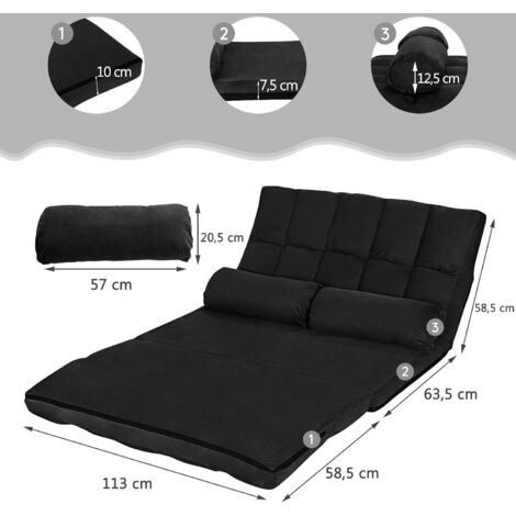 Divano Letto Pieghevole Singolo In Memory Foam Blu – Sedia Trasformabile In Chaise Longue, Lettino E Materasso – Per Soggiorno, Ufficio E Cameretta