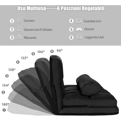 ANONER 70 x 190 cm Divano letto pieghevole, con cuscino, la sedia si può convertire in materasso, coperta di Divano rimovibile, perfetto per piccole stanze e spazi multifunzionali, Beige