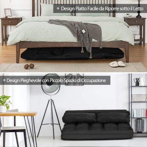 Suyols Divano Letto Pieghevole In Memory Foam – Blu Navy – 4 In 1: Divano, Chaise, Lettino E Materasso – Per Soggiorno E Ospiti - 2