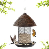 Mangiatoia Per Uccelli A Forma Di Capanna – Design Aperto, Gancio Superiore, Resistente Alle Intemperie Per Giardino E Balcone