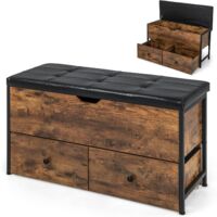 Mobile Organizzativo Corridoio Panca Portascarpe Scarpiera Da Ingresso Piccola Salvaspazio Con Cuscino Anta A Ribalta Seduta Imbottita In Ecopelle Tripla Profondità Soggiorno Casa Camera Ufficio 60 X 30 X 48 Cm (Rovere