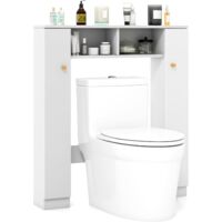 Scaffale Sopra WC, Mobile per Bagno con Doppia Anta, 2 Scomparti Aperti e 4 Ripiani Regolabili, Scaffale Salvaspazio da Terra per Bagno Lavand | Leroy Merlin