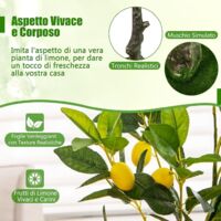 9in Piante in Vaso di Albero di Limone Artificiale, Finto Mini Albero da Frutto Bonsai con Limone Giallo, Piante Verdi con Vaso di Plastica Bianco per Casa, Ufficio, Tavolo da Soggiorno, Scrivania(#1
