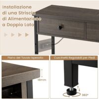 Tavolo Consolle Con Presa E USB 105,9 Cm Con Ripiano Per Ingresso Soggiorno