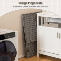 Cesto Porta Biancheria 160 L Con Coperchio E 2 Scomparti – Pieghevole Con Sacchi Interni Rimovibili, Per Bagno, Camera E Lavanderia