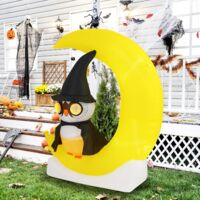 Fayavoo Decorazioni gonfiabili per esterni, 3,5 m, a forma di zucca, decorazioni per Halloween, con luce LED, sacchi di sabbia, picchetti, corde gonfiabili per Halloween, decorazione per feste in